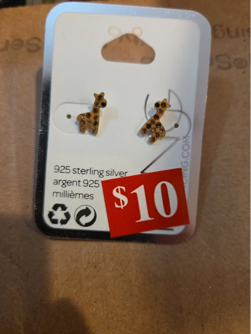 925 sterling silver giraffe earrings